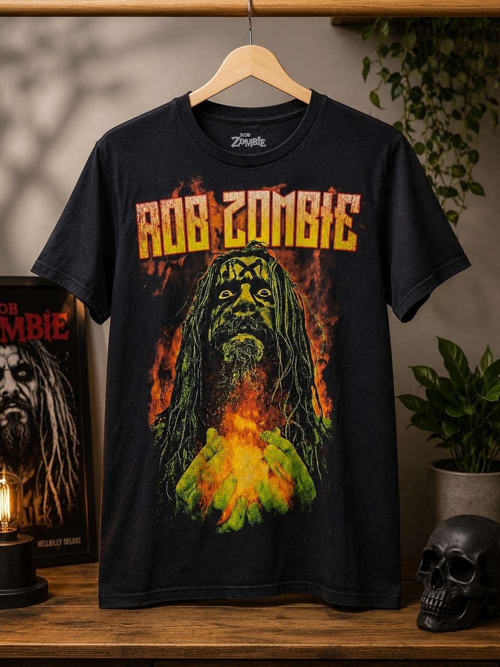 Rob Zombie Graphic Band T-Shirt Small Black Horror Heavy Metal Concert Tee